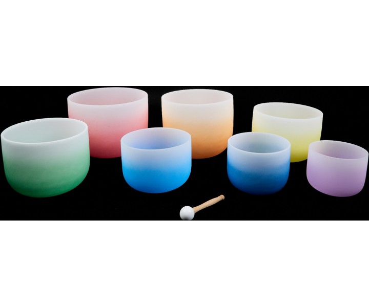 Zestaw czakralny kolorowych mis