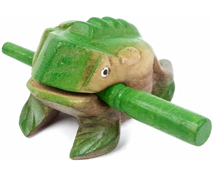 Frosch-Percussion — braun-grün — klein