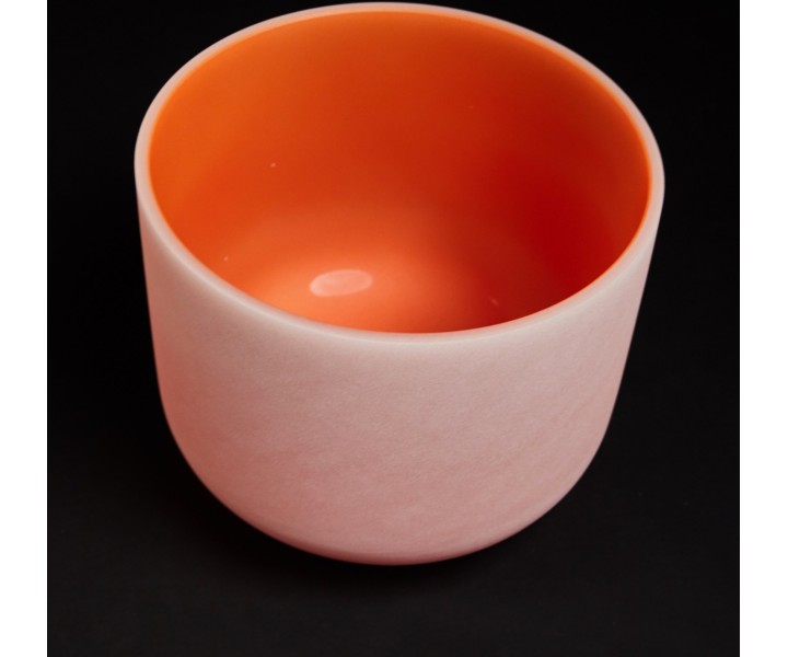 Orangefarbene Kristallschale D 33 cm "Wasser"