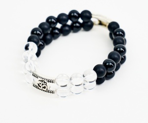 Mineral-Armband Óm Obsidian