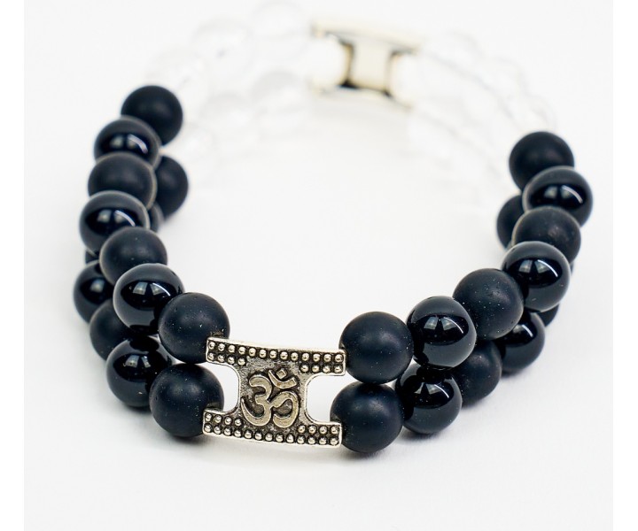 Mineral-Armband Óm Obsidian