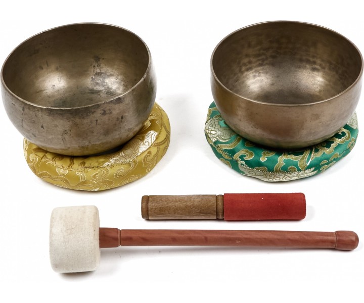 Set aus alten Himalaya-Klangschalen ST 6/2 – „Abendrot“