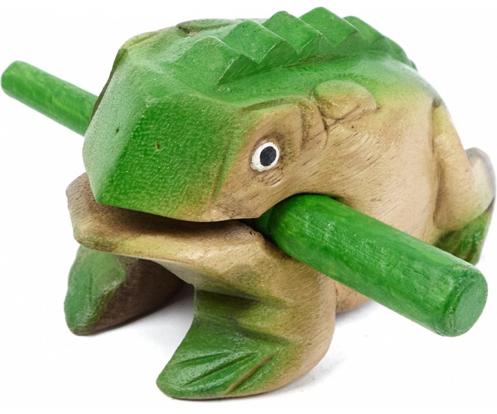 Frosch-Percussion — braun-grün — mittel