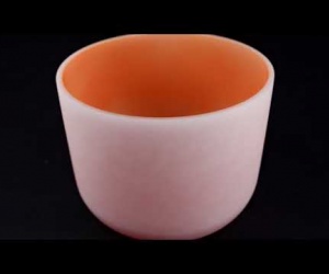 Orangefarbene Kristallschale D 33 cm "Wasser"